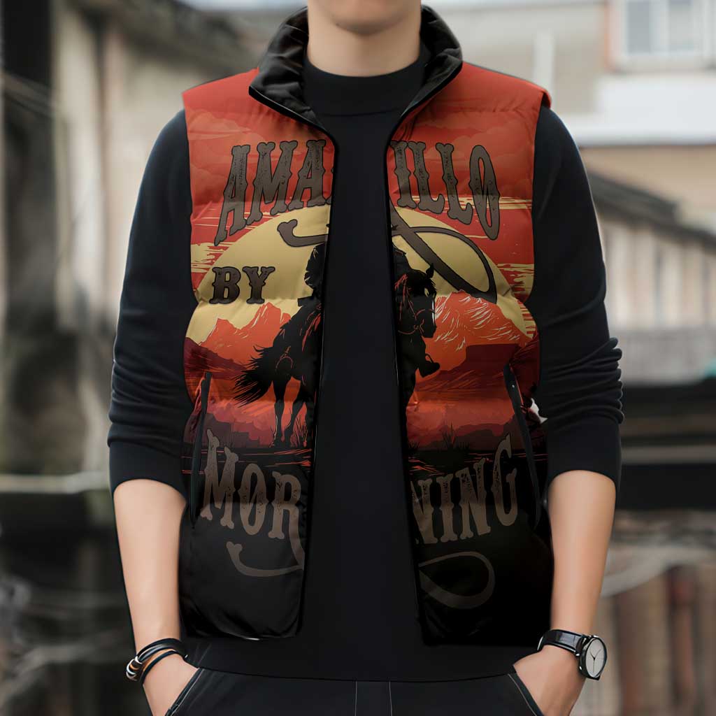 Rodeo Cowboy Sleeveless Puffer Jacket Amarillo By Morning - Wonder Print Shop