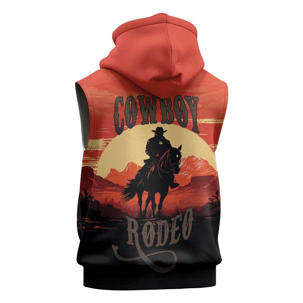 Rodeo Cowboy Sleeveless Zip Hoodie Amarillo By Morning - Wonder Print Shop