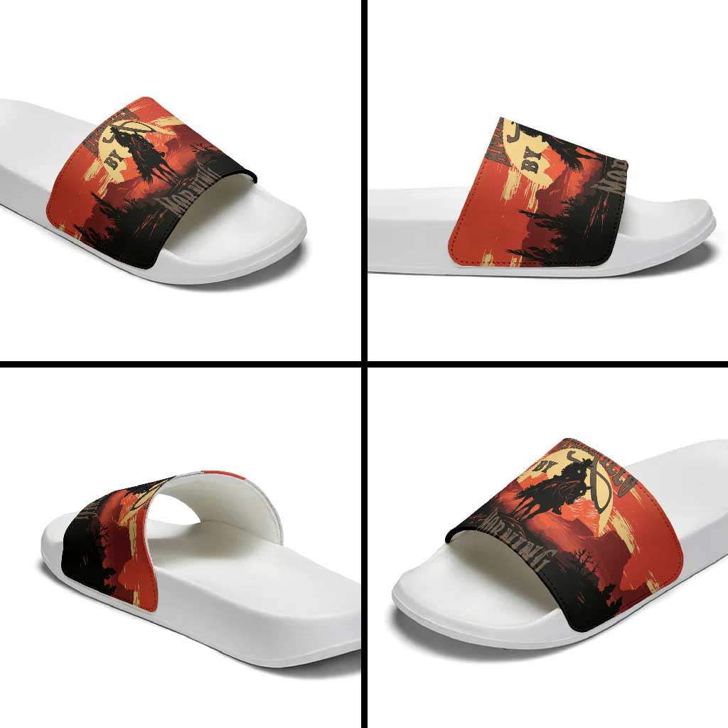 Rodeo Cowboy Slide Sandals Amarillo By Morning - Wonder Print Shop