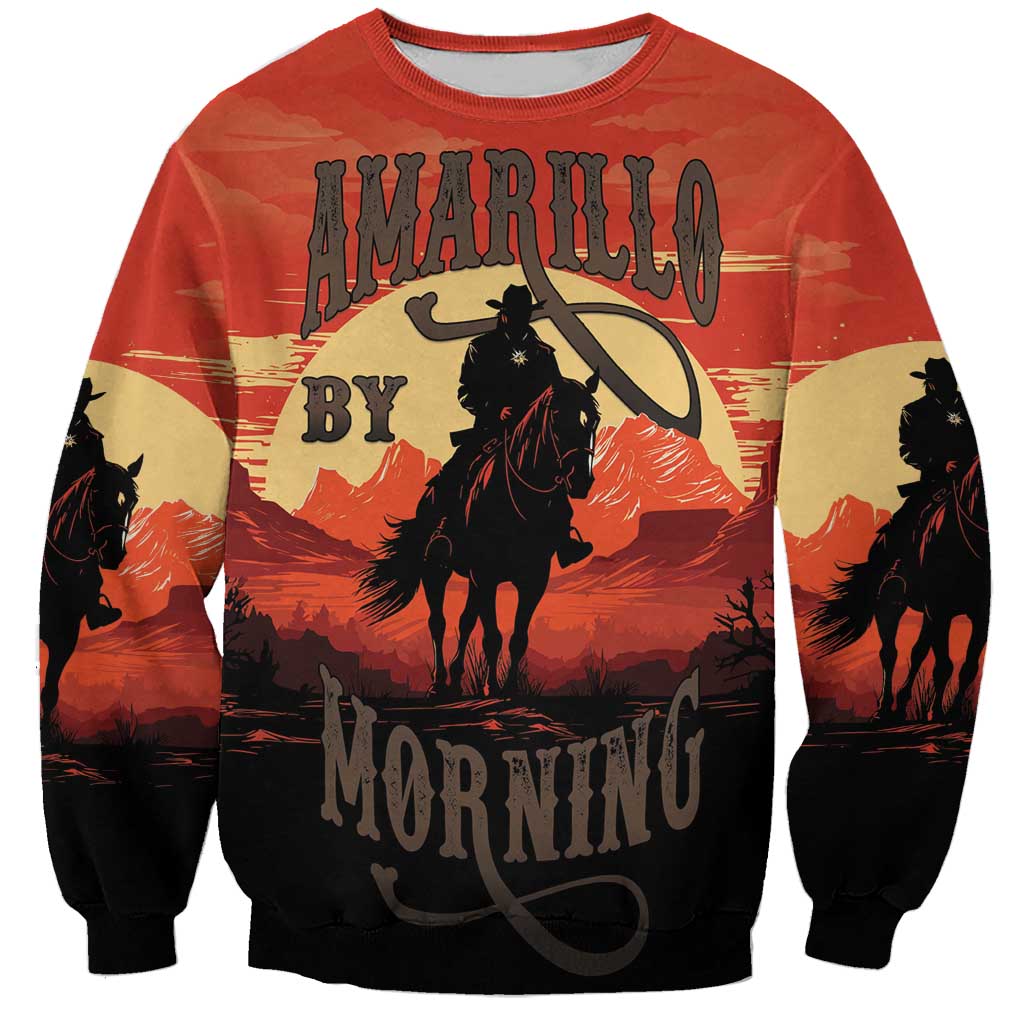 Rodeo Cowboy Sweatshirt Amarillo By Morning - Wonder Print Shop