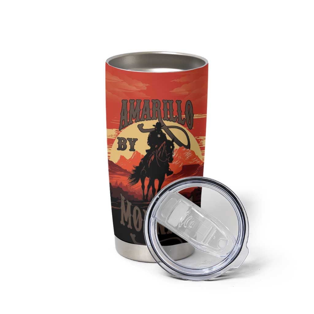 Rodeo Cowboy Tumbler Cup Amarillo By Morning - Wonder Print Shop
