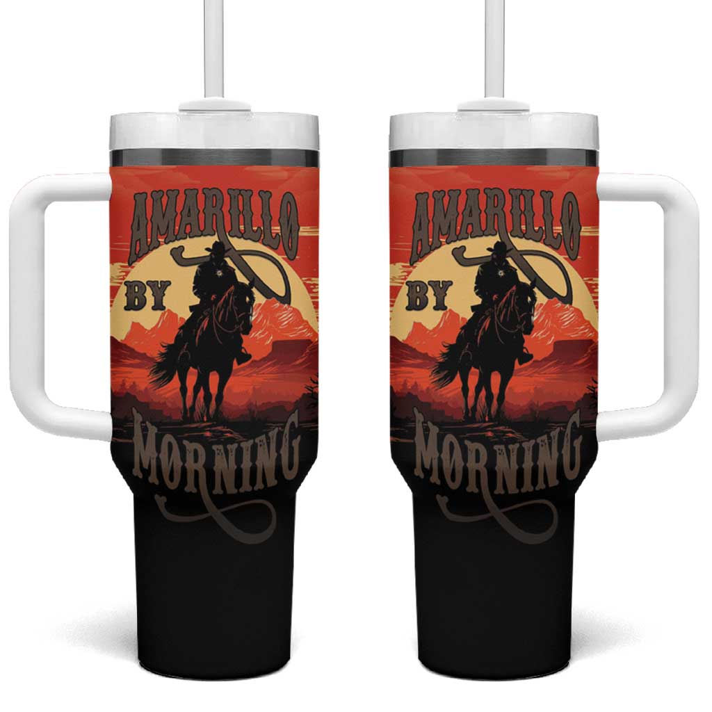 Rodeo Cowboy Tumbler With Handle Amarillo By Morning - Wonder Print Shop