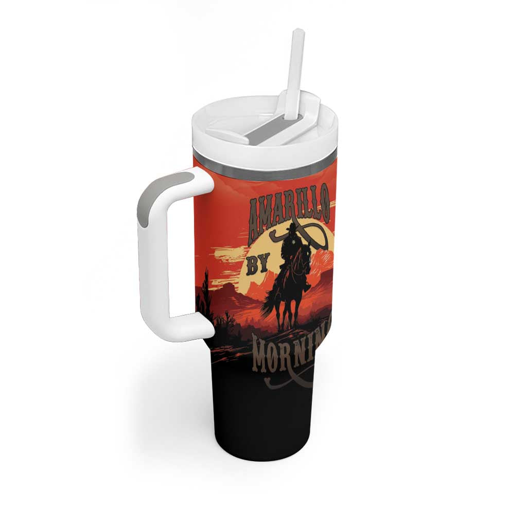 Rodeo Cowboy Tumbler With Handle Amarillo By Morning - Wonder Print Shop