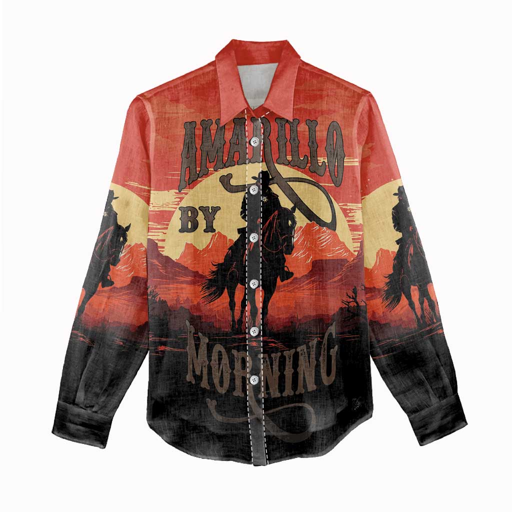 Rodeo Cowboy Women Casual Shirt Amarillo By Morning - Wonder Print Shop