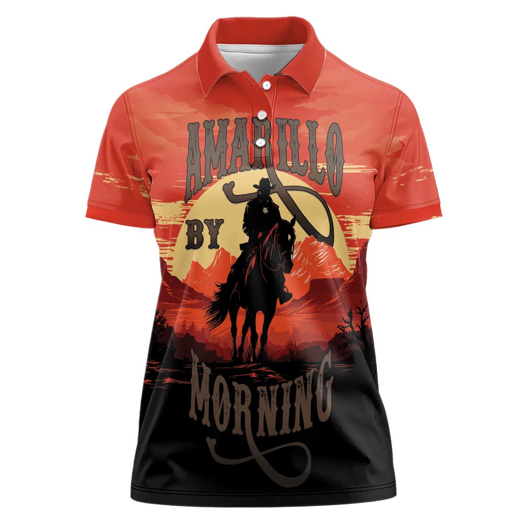 Rodeo Cowboy Women Polo Shirt Amarillo By Morning - Wonder Print Shop