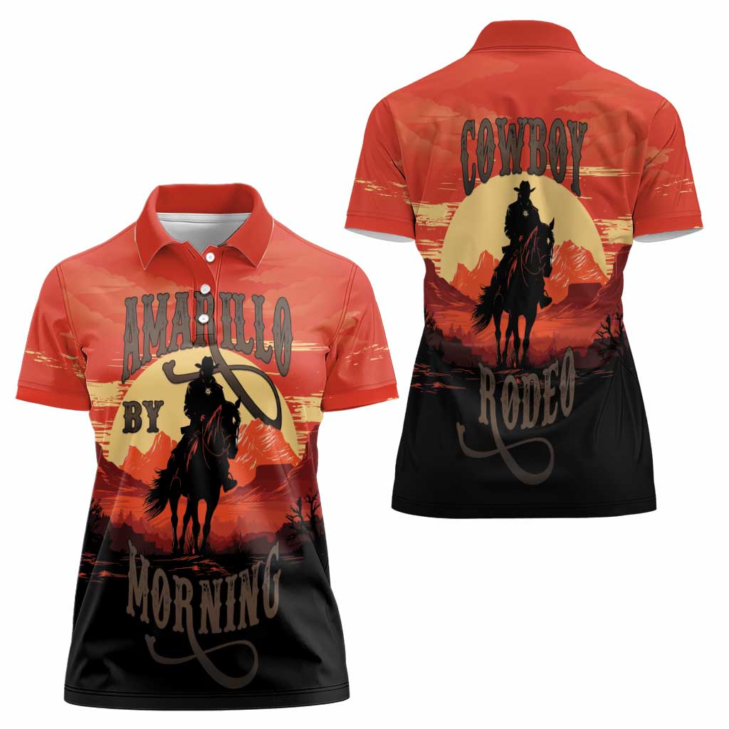 Rodeo Cowboy Women Polo Shirt Amarillo By Morning - Wonder Print Shop