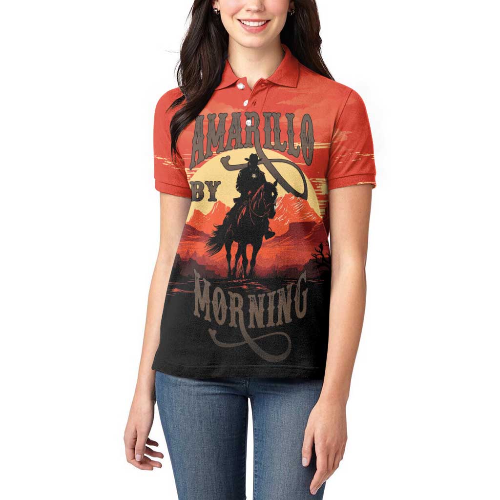 Rodeo Cowboy Women Polo Shirt Amarillo By Morning - Wonder Print Shop