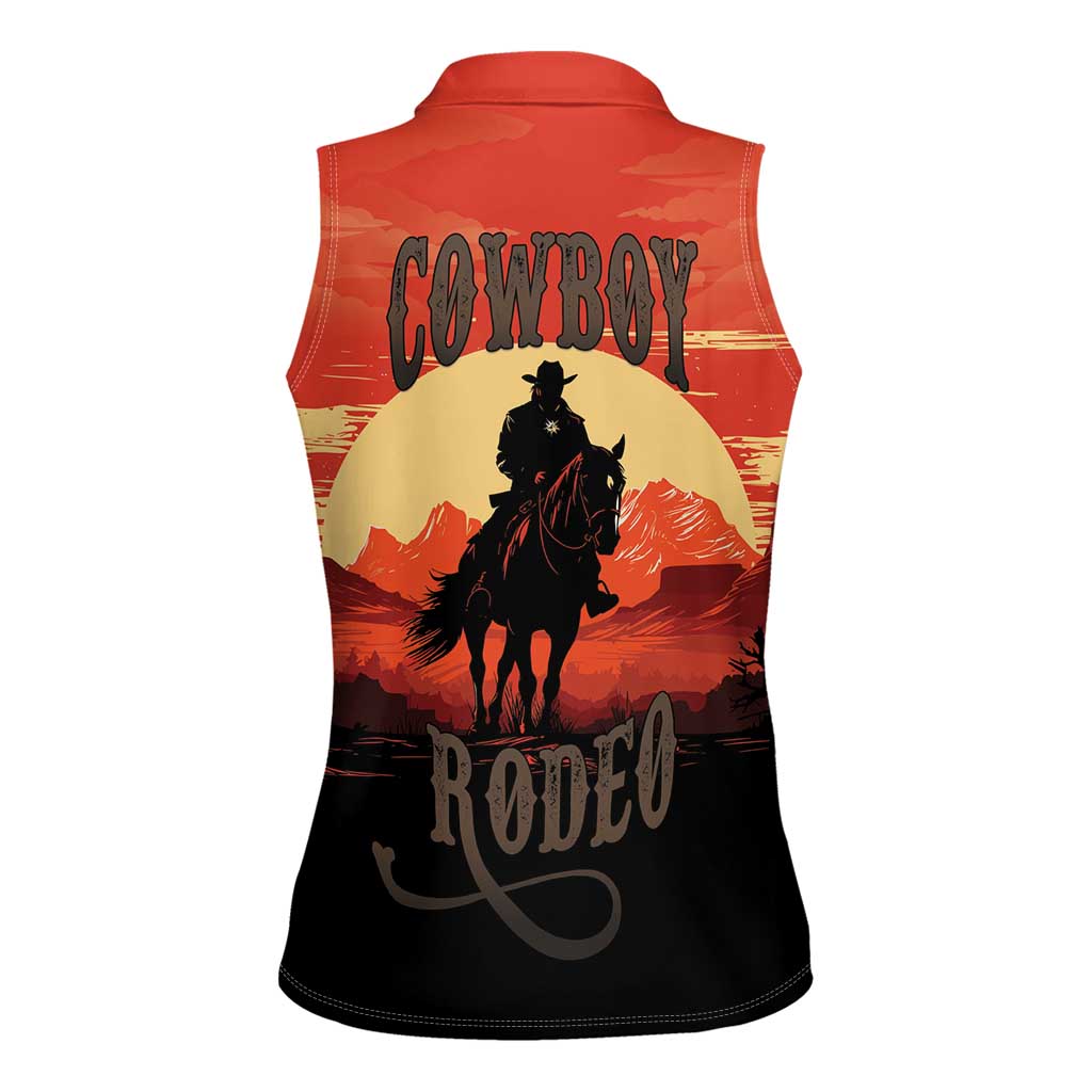 Rodeo Cowboy Women Sleeveless Polo Shirt Amarillo By Morning - Wonder Print Shop