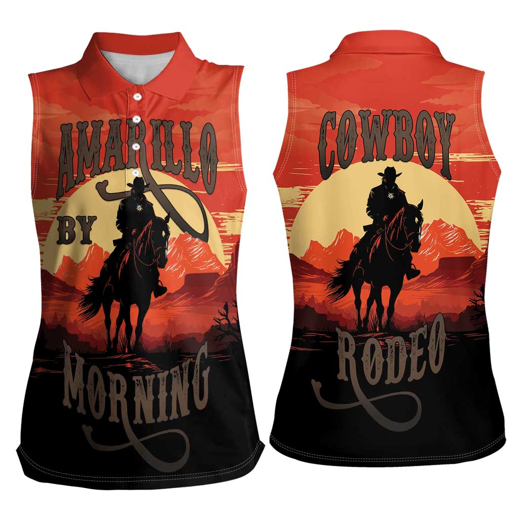 Rodeo Cowboy Women Sleeveless Polo Shirt Amarillo By Morning - Wonder Print Shop