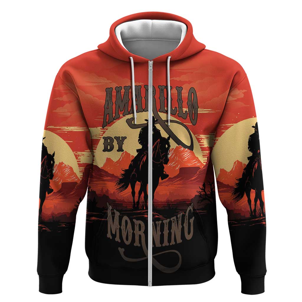 Rodeo Cowboy Zip Hoodie Amarillo By Morning - Wonder Print Shop