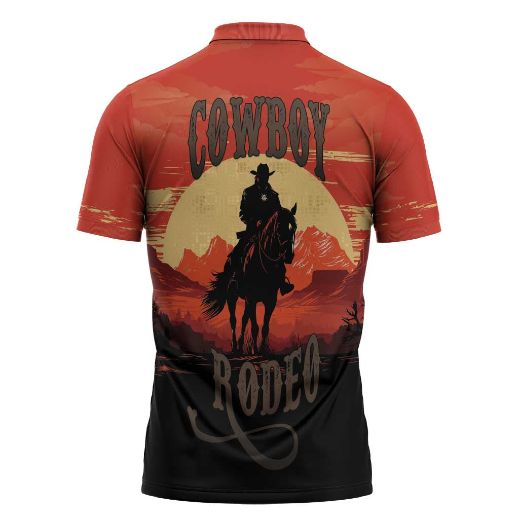 Rodeo Cowboy Zipper Polo Shirt Amarillo By Morning - Wonder Print Shop