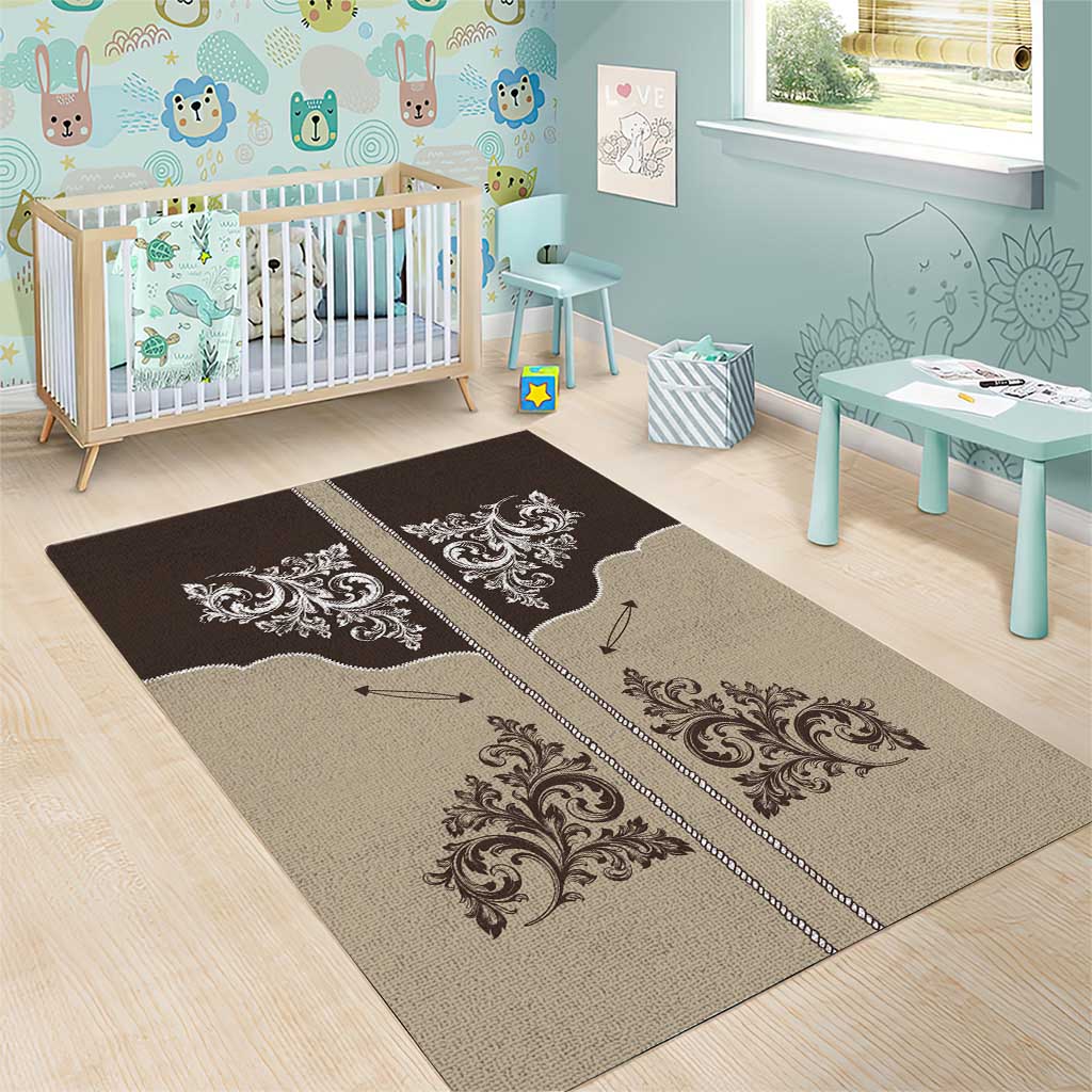 Vintage Western Cowboy Area Rug Brown Version - Wonder Print Shop