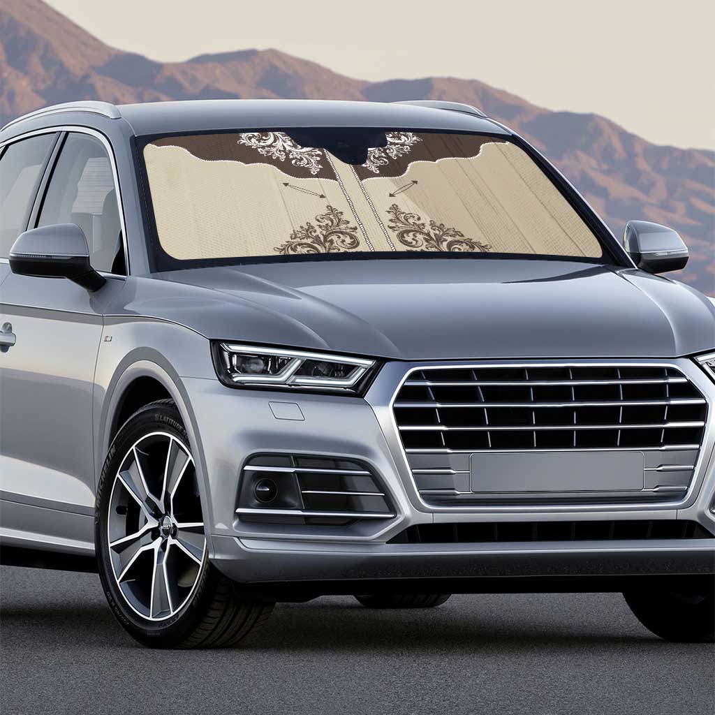 Vintage Western Cowboy Auto Sun Shade Brown Version - Wonder Print Shop