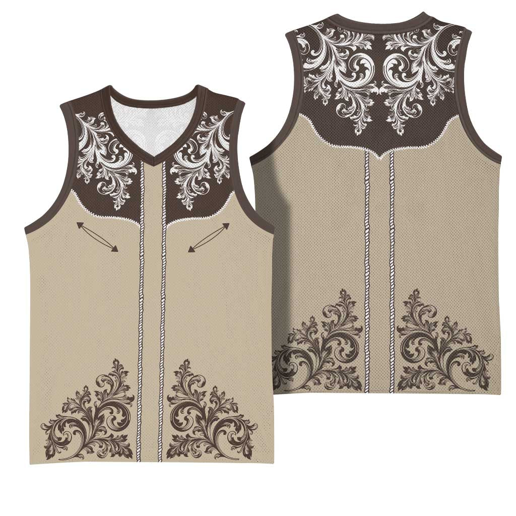 Vintage Western Cowboy Basketball Jersey Brown Version - Wonder Print Shop