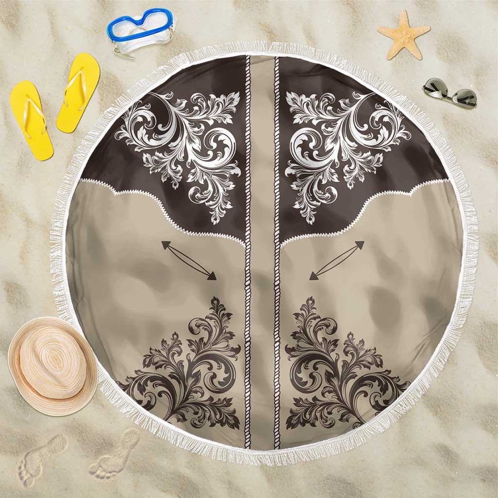 Vintage Western Cowboy Beach Blanket Brown Version - Wonder Print Shop