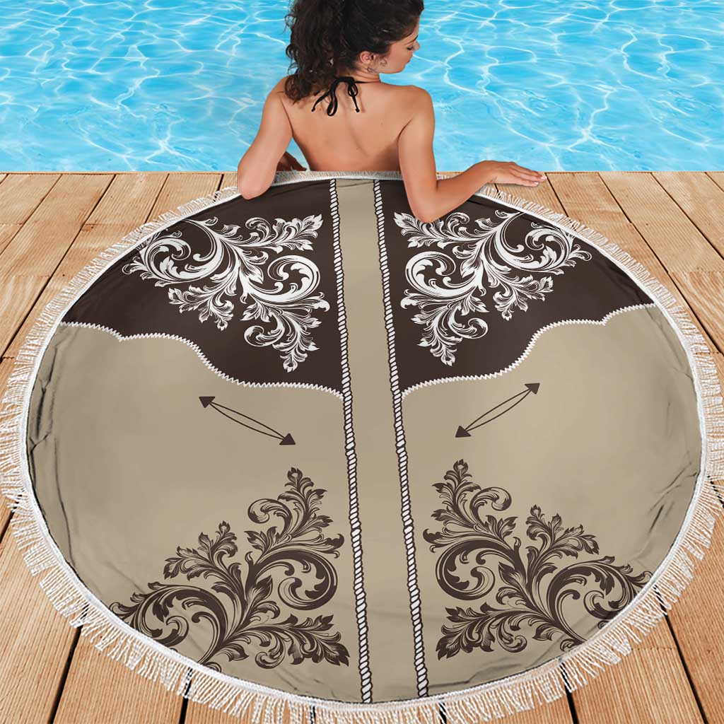 Vintage Western Cowboy Beach Blanket Brown Version - Wonder Print Shop