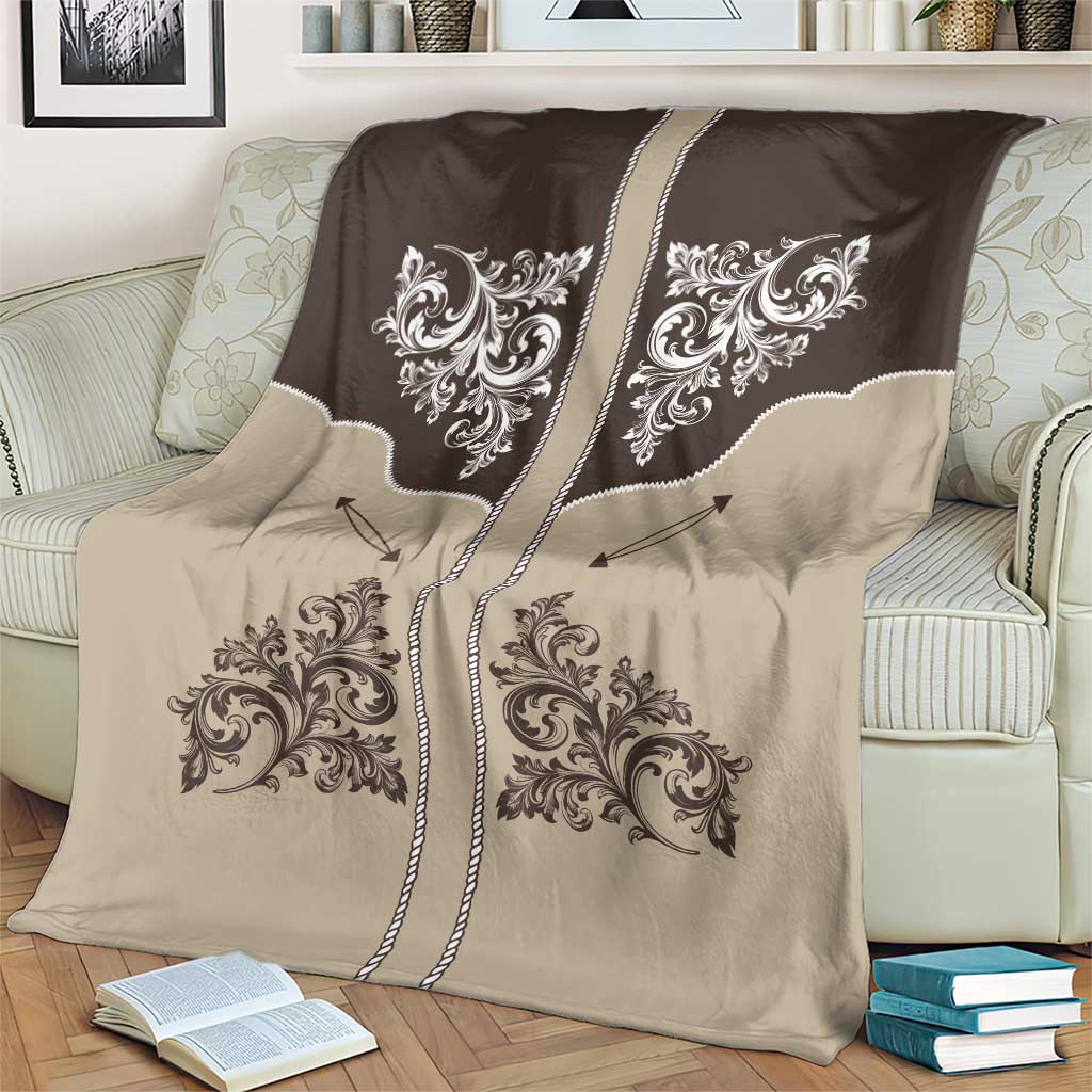 Vintage Western Cowboy Blanket Brown Version - Wonder Print Shop