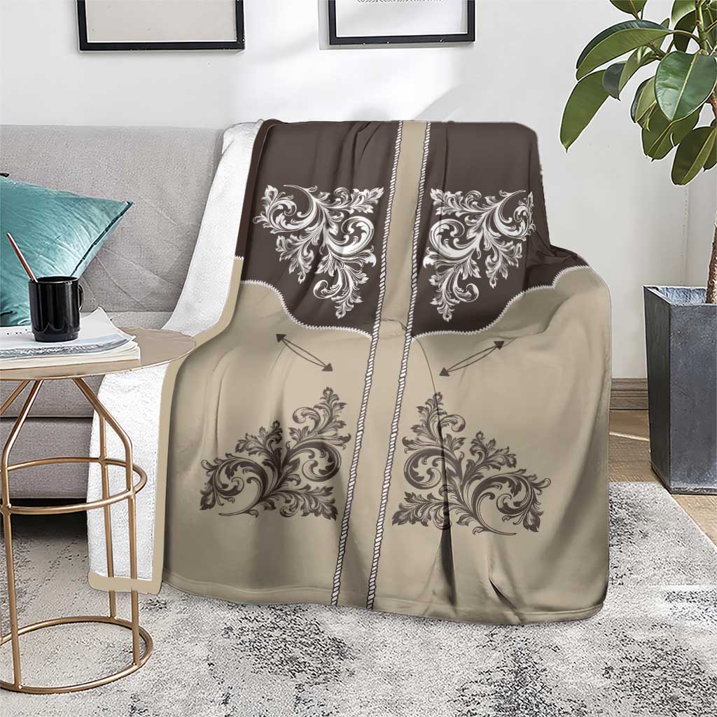 Vintage Western Cowboy Blanket Brown Version - Wonder Print Shop