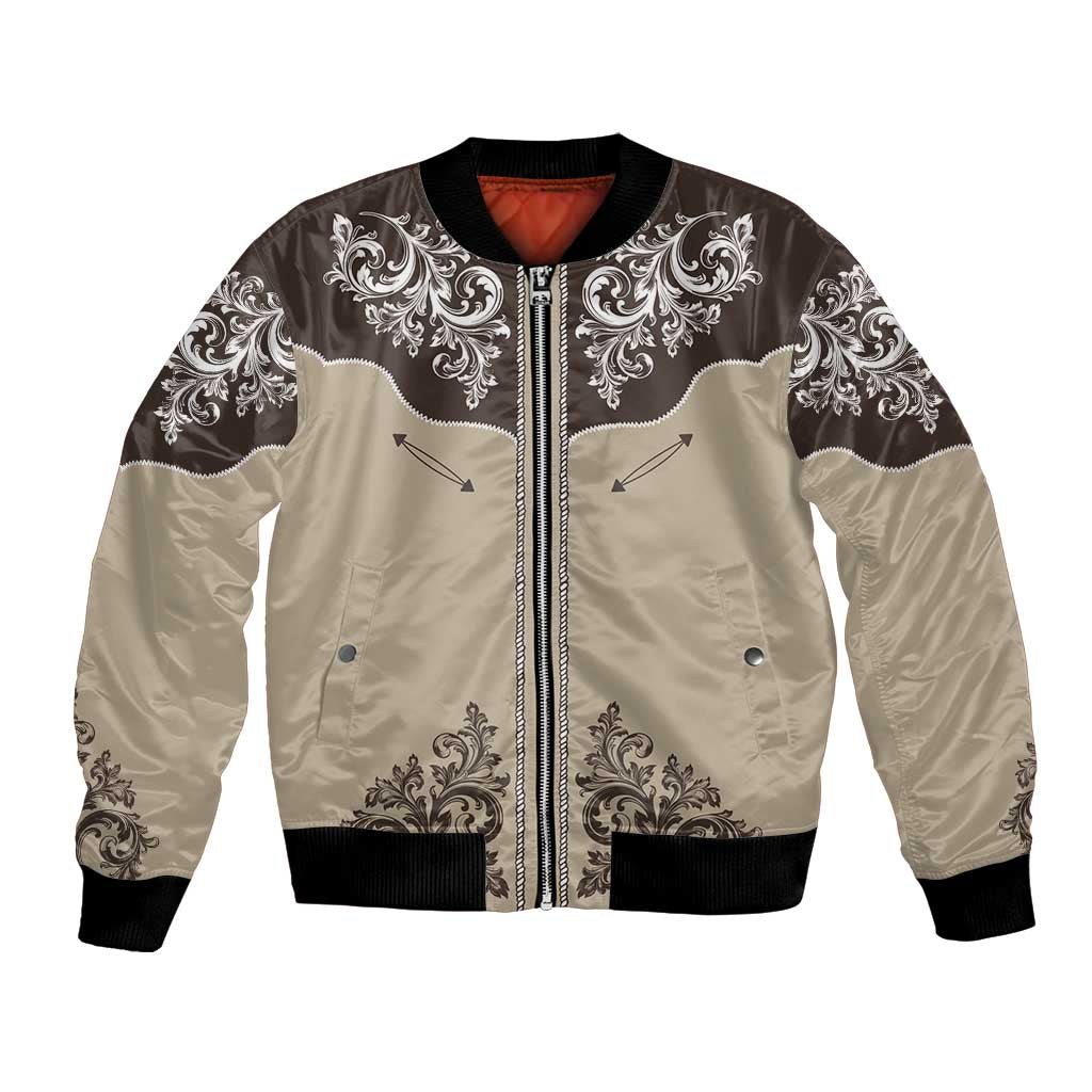 Vintage Western Cowboy Bomber Jacket Brown Version - Wonder Print Shop