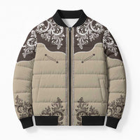 Vintage Western Cowboy Bomber Puffer Jacket Brown Version - Wonder Print Shop