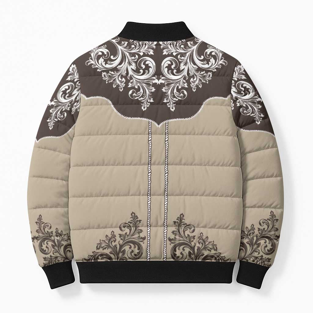 Vintage Western Cowboy Bomber Puffer Jacket Brown Version - Wonder Print Shop