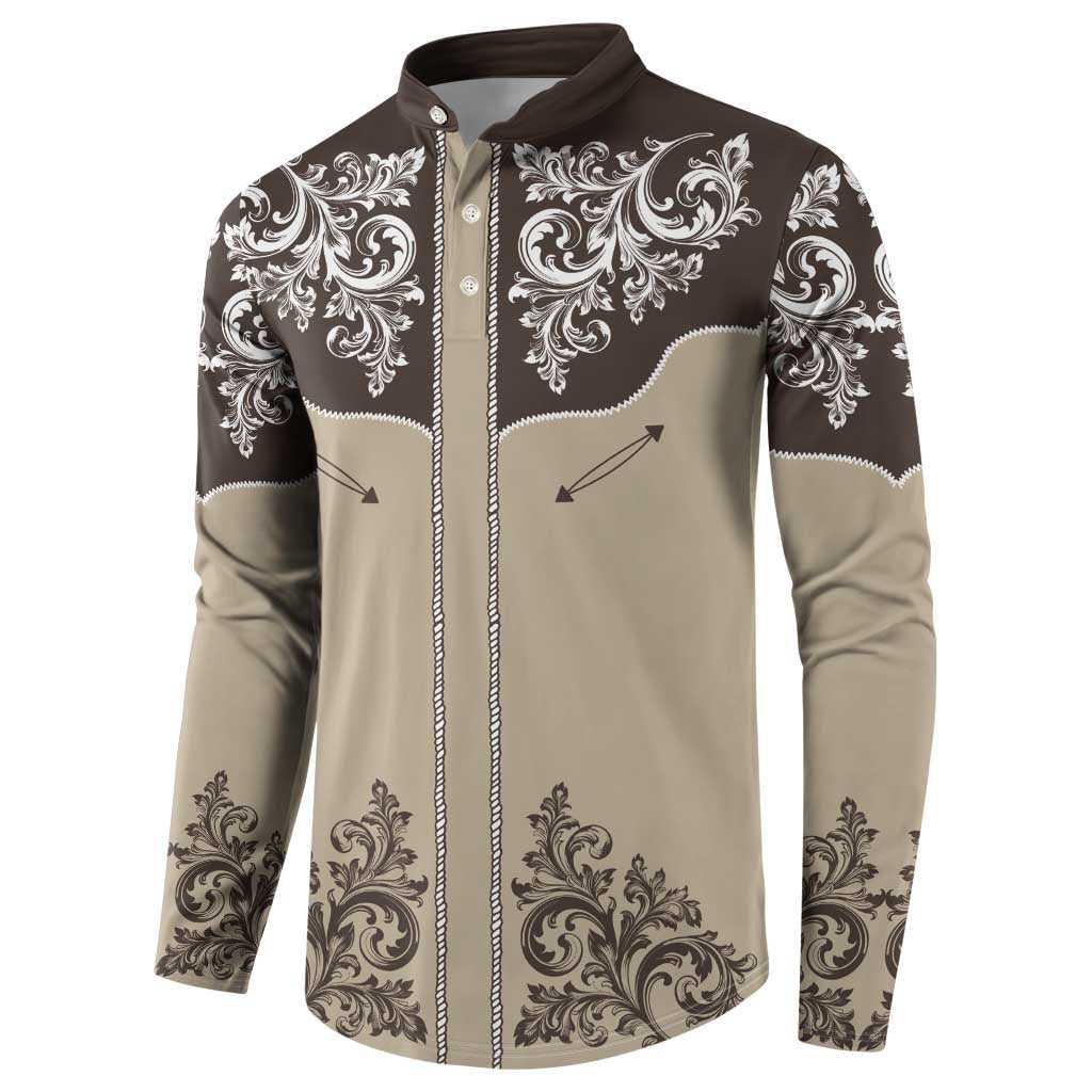 Vintage Western Cowboy Button Sweatshirt Brown Version - Wonder Print Shop