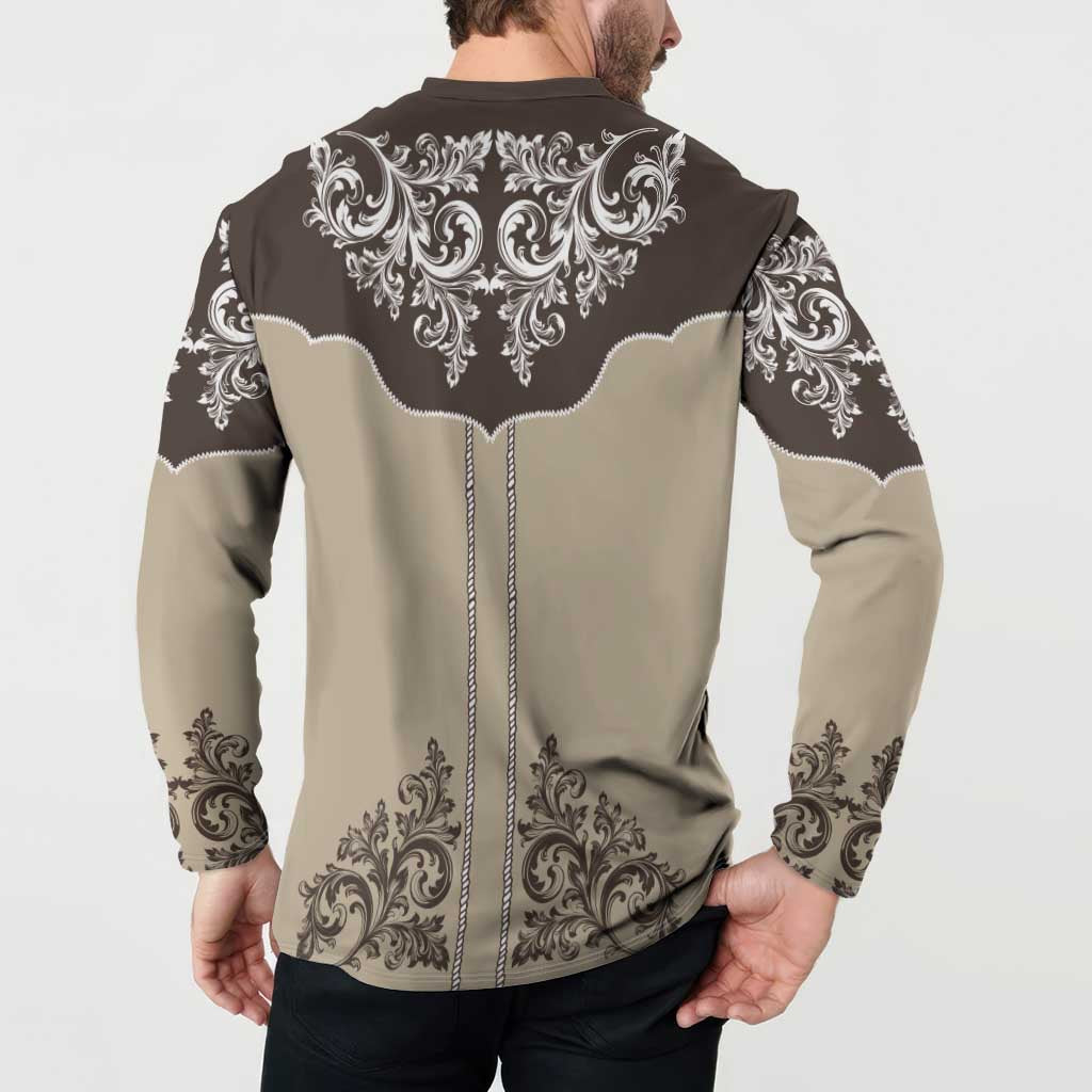 Vintage Western Cowboy Button Sweatshirt Brown Version - Wonder Print Shop