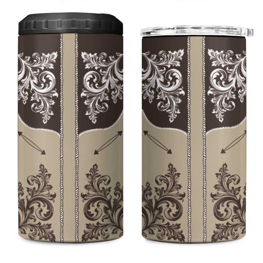 Vintage Western Cowboy 4 in 1 Can Cooler Tumbler Brown Version - Wonder Print Shop