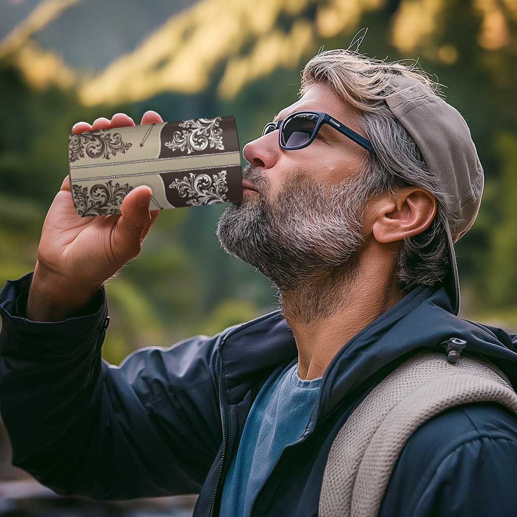 Vintage Western Cowboy 4 in 1 Can Cooler Tumbler Brown Version - Wonder Print Shop
