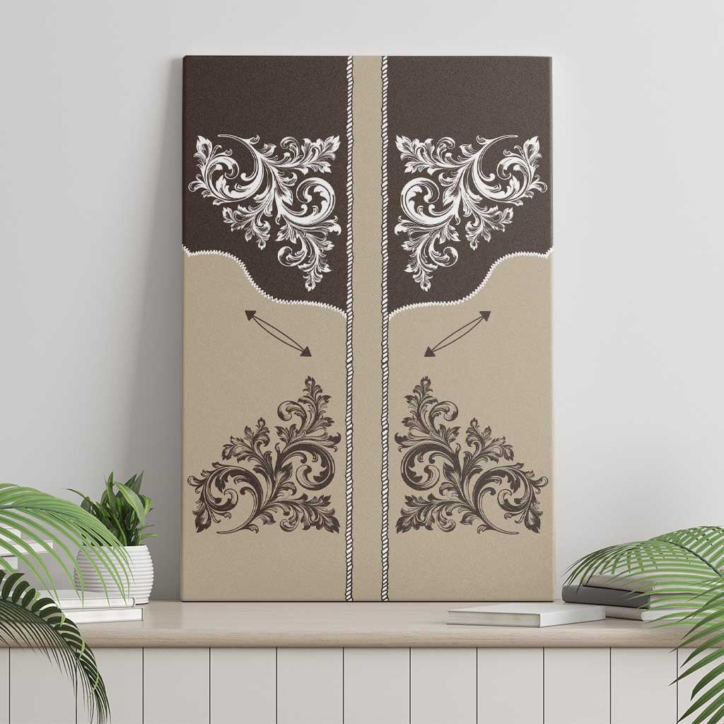 Vintage Western Cowboy Canvas Wall Art Brown Version - Wonder Print Shop