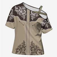Vintage Western Cowboy Cross Shoulder Shirt Brown Version - Wonder Print Shop