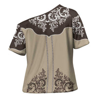 Vintage Western Cowboy Cross Shoulder Shirt Brown Version - Wonder Print Shop