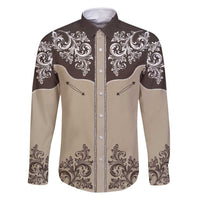 Vintage Western Cowboy Family Matching Long Sleeve Bodycon Dress and Hawaiian Shirt Brown Version - Wonder Print Shop