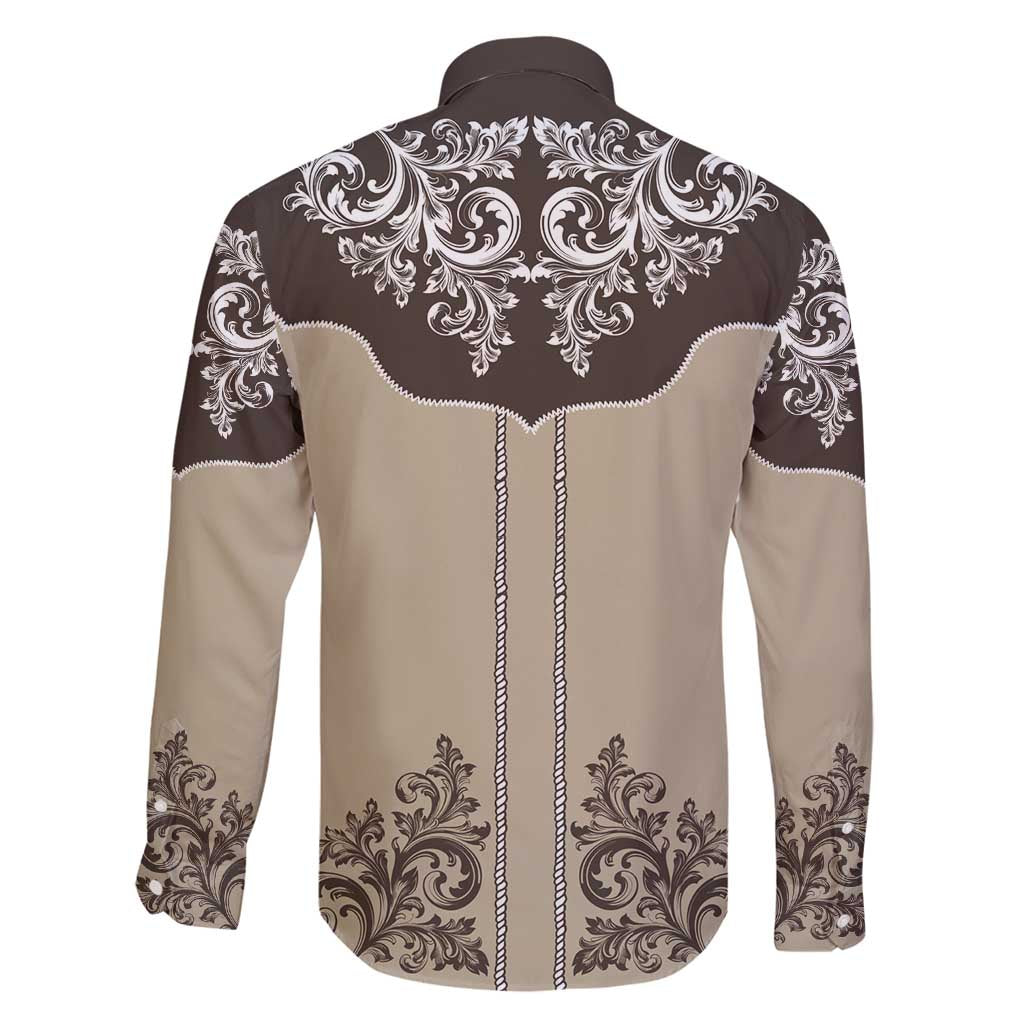 Vintage Western Cowboy Family Matching Long Sleeve Bodycon Dress and Hawaiian Shirt Brown Version - Wonder Print Shop