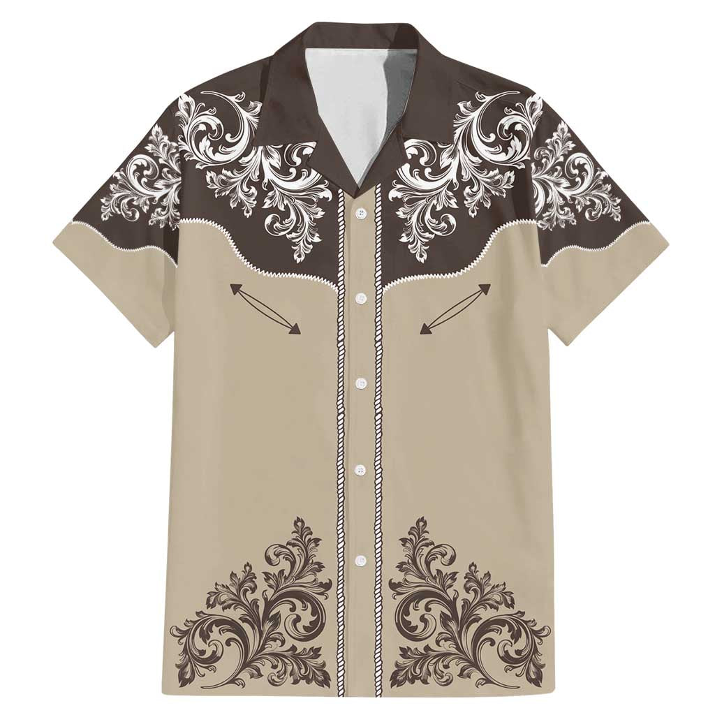 Vintage Western Cowboy Family Matching Mermaid Dress and Hawaiian Shirt Brown Version - Wonder Print Shop