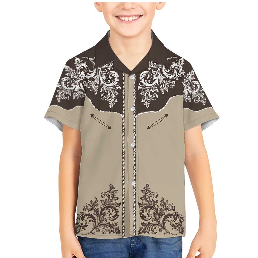 Vintage Western Cowboy Family Matching Mermaid Dress and Hawaiian Shirt Brown Version - Wonder Print Shop