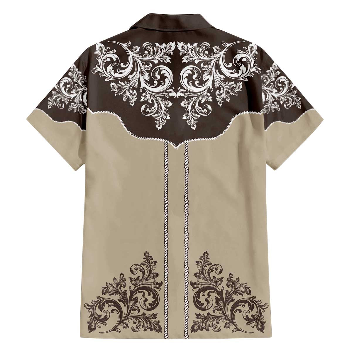 Vintage Western Cowboy Family Matching Off The Shoulder Long Sleeve Dress and Hawaiian Shirt Brown Version - Wonder Print Shop