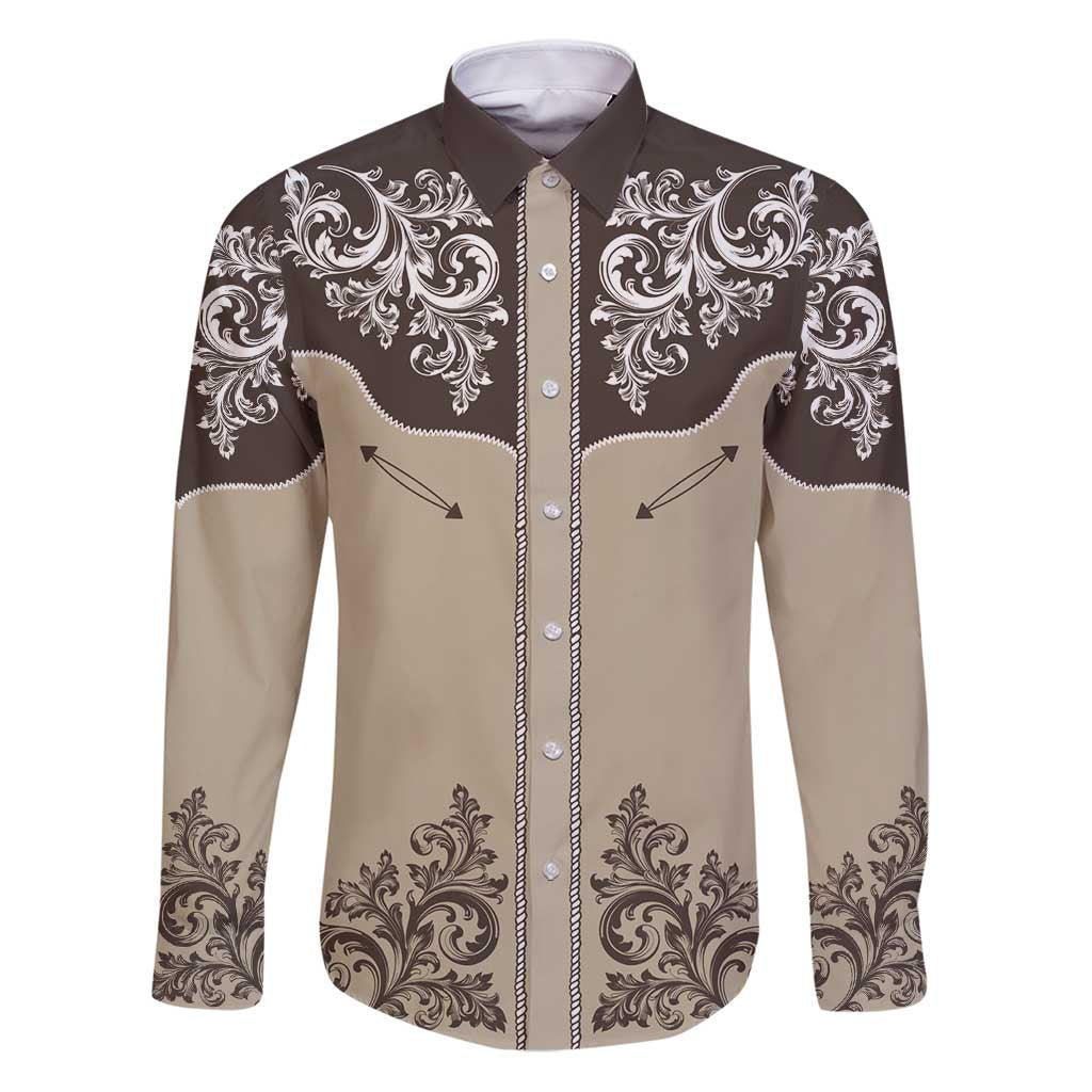 Vintage Western Cowboy Family Matching Puletasi and Hawaiian Shirt Brown Version - Wonder Print Shop