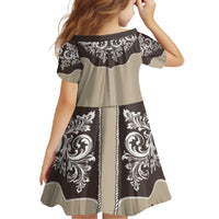 Vintage Western Cowboy Family Matching Short Sleeve Bodycon Dress and Hawaiian Shirt Brown Version - Wonder Print Shop