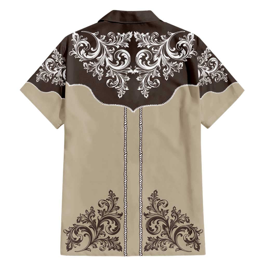 Vintage Western Cowboy Family Matching Short Sleeve Bodycon Dress and Hawaiian Shirt Brown Version - Wonder Print Shop