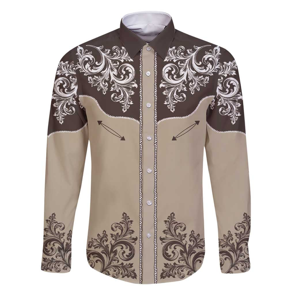 Vintage Western Cowboy Family Matching Short Sleeve Bodycon Dress and Hawaiian Shirt Brown Version - Wonder Print Shop