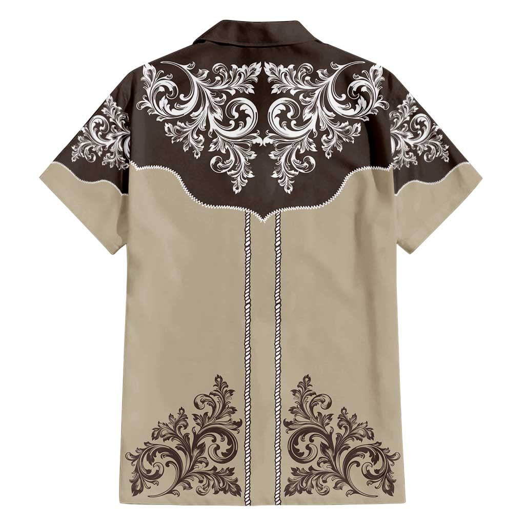 Vintage Western Cowboy Family Matching Tank Maxi Dress and Hawaiian Shirt Brown Version - Wonder Print Shop