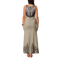 Vintage Western Cowboy Family Matching Tank Maxi Dress and Hawaiian Shirt Brown Version - Wonder Print Shop