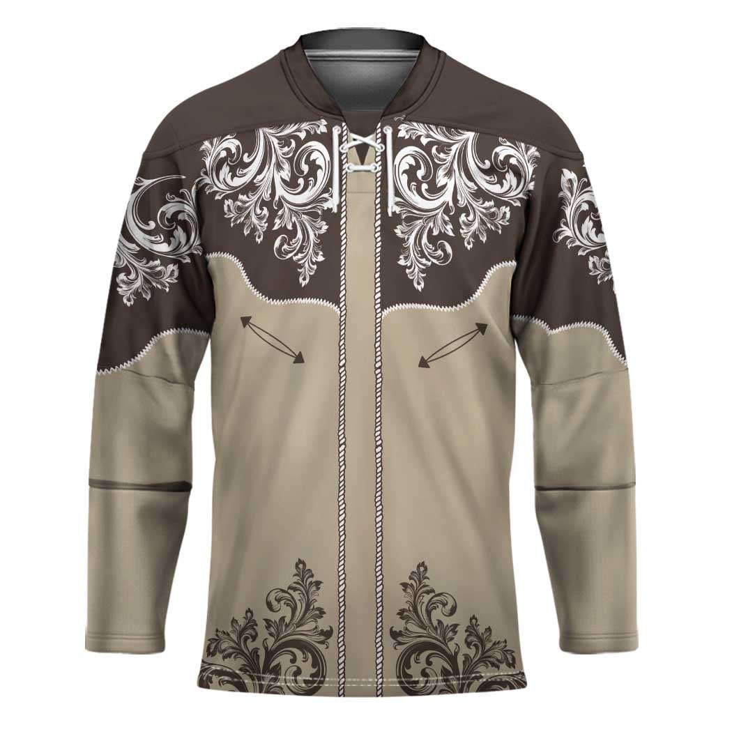 Vintage Western Cowboy Hockey Jersey Brown Version - Wonder Print Shop