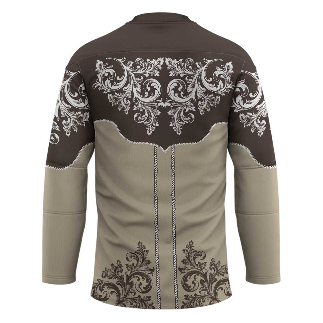 Vintage Western Cowboy Hockey Jersey Brown Version - Wonder Print Shop