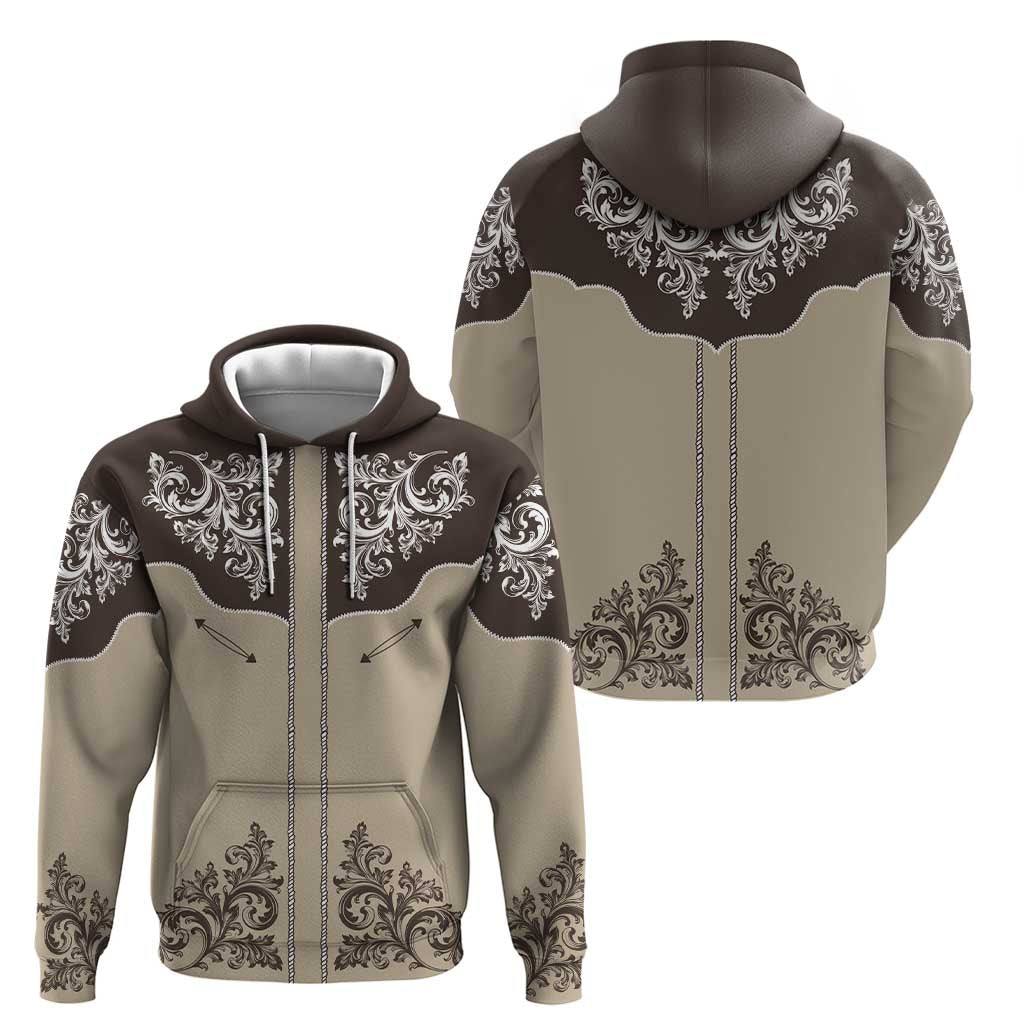 Vintage Western Cowboy Hoodie Brown Version - Wonder Print Shop