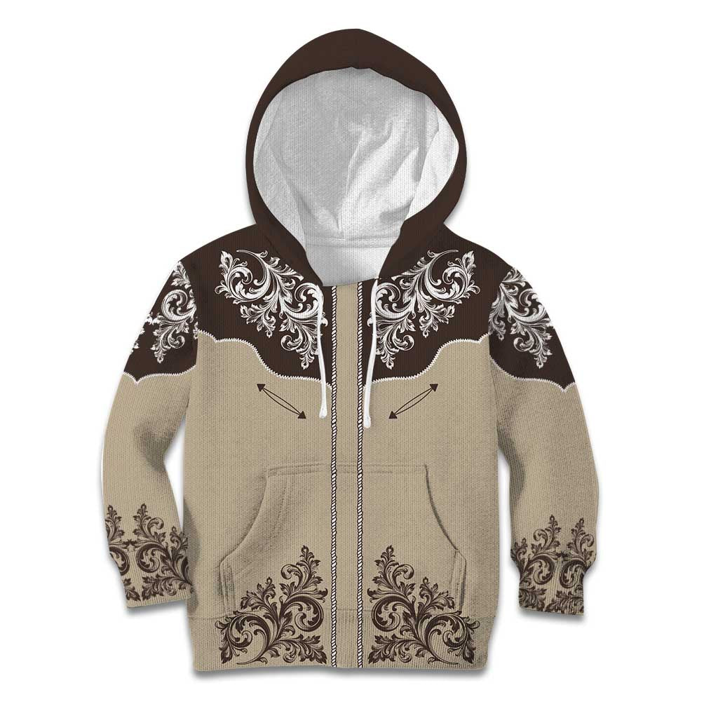 Vintage Western Cowboy Kid Hoodie Brown Version - Wonder Print Shop