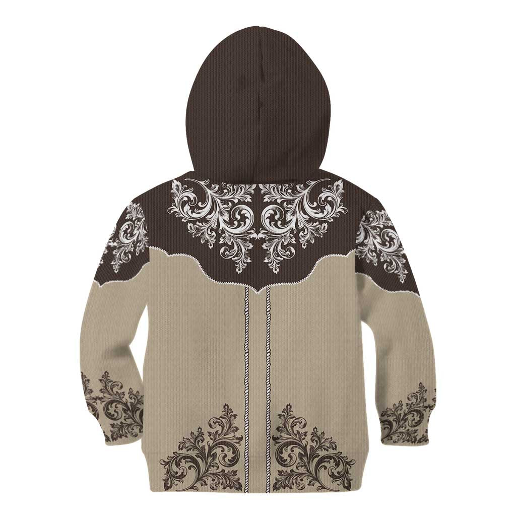 Vintage Western Cowboy Kid Hoodie Brown Version - Wonder Print Shop