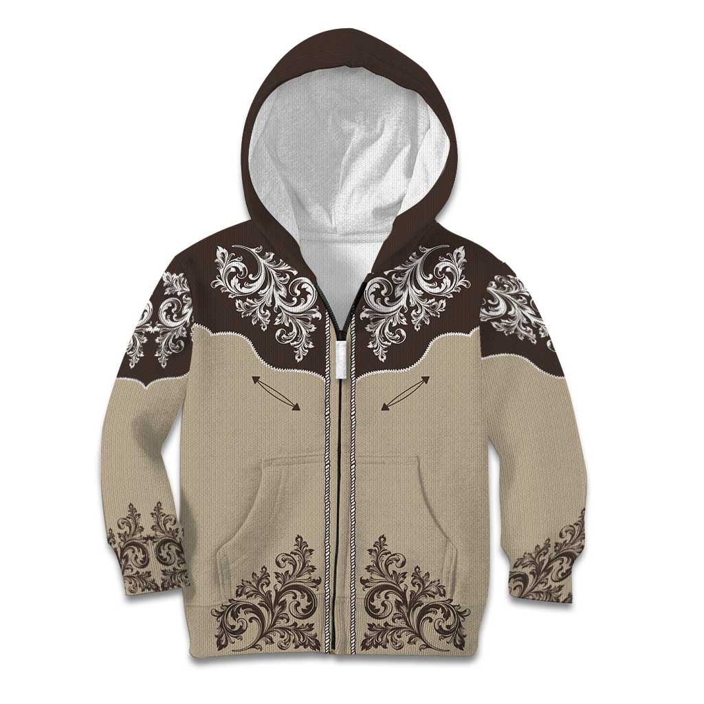 Vintage Western Cowboy Kid Hoodie Brown Version - Wonder Print Shop