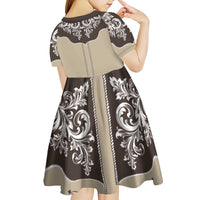 Vintage Western Cowboy Kid Short Sleeve Dress Brown Version - Wonder Print Shop